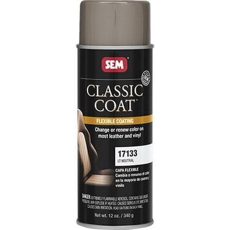 Sem Classic Coat Flexible Coating, 16 oz Aerosol Can, Light Neutral, 24 hr Curing, Aerosol 17133
