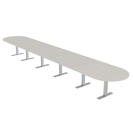 Skutchi Designs 22ft Conference Table With Power Unit | 22 Person Modular Racetrack Meeting Table | Harmony Series HAR-RAC-48X264-T-K458-NA