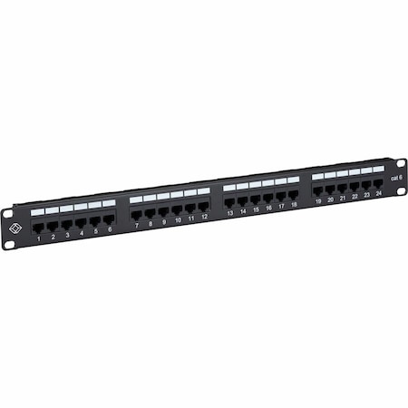 Black Box CAT6 Patch Panel, Punchdown - 1U, Unshielded, 24-Port, RJ45 JPM624A-R2