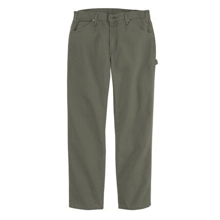Dickies Men's Relaxed Fit Heavyweight Carpenter Jeans, 50 in, Rinsed Moss Green, 100% Cotton 1933MS 50 32