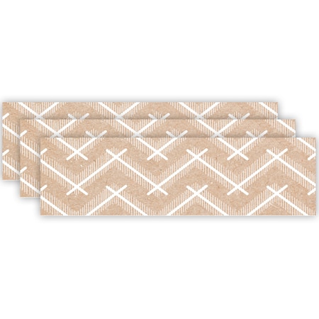Creative Teaching Press Krafty Pop Kraft Chevron EZ Border, 48 Feet Per Pack, 3PK 10904