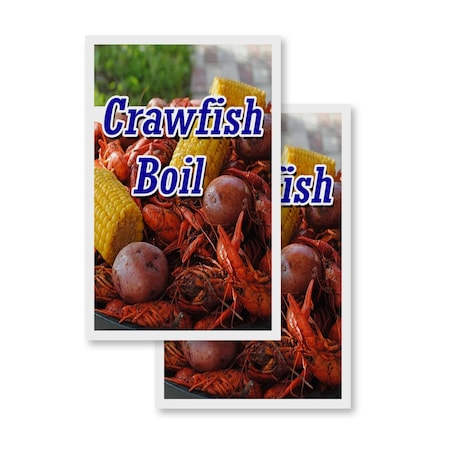 Signmission Crawfish Boil, Vinyl Decals Only 24 Inch x 36 Inch, Vinyl Decal, 2PK DSB-2436-2PACK-Crawfish Boil