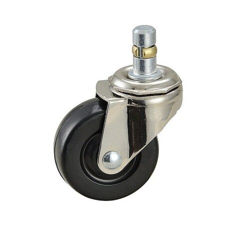 Zoro Select Swivel Stem Caster, Rubber, 2 in., 75 lb. 2G001