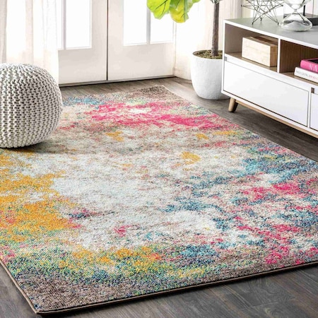 Jonathan Y Contemporary POP Modern Abstract Yellow/Multi 4 ft. x 6 ft. Area Rug CTP107B-4