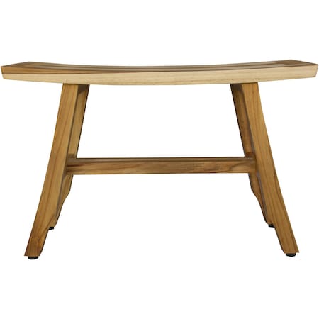 Homeroots 28" Natural Teak Rectangular Shower Bench 376741