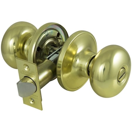 Prosource Privacy Lockset, Tubular Design, Polished Brass TF710V-PS