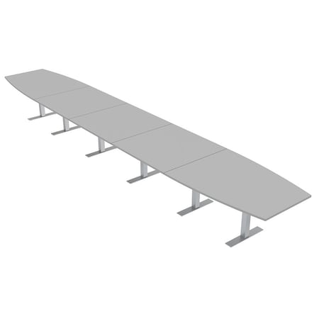 Skutchi Designs 22ft Conference Table With Power Unit | 22 Person Modular Boat Meeting Table | Harmony Series HAR-BOT-48X264-T-U779-NA