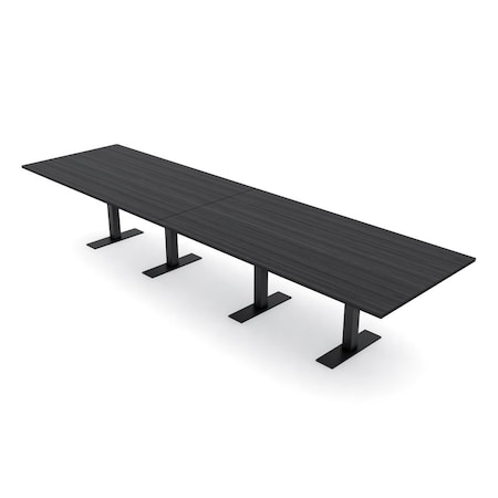 Skutchi Designs 14ft Rectangular Conference Table With Power | Harmony Series | 14 Person Meeting Room Table HAR-REC-48x168-T.BK-WA7949-NA