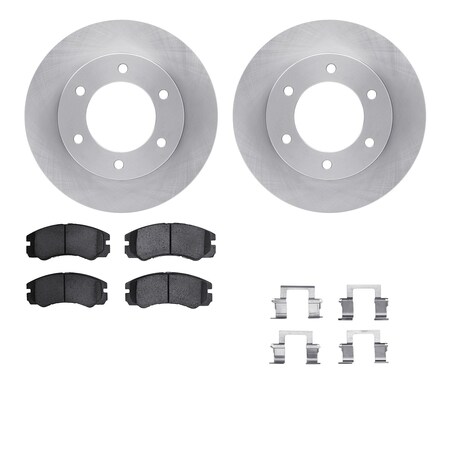 Dynamic Friction Co DFC Brake Rotor with 5000 Brake Pads and Hardware Kit 6512-37045