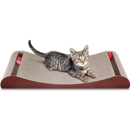Ipower ScratchMe Cat Scratch square shape board with bell ball toy PTFURNSCRATPADSQRMTOY