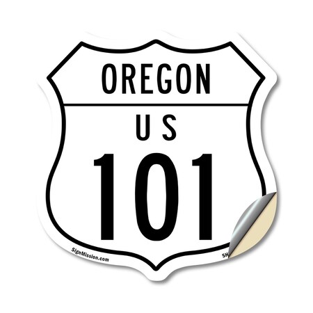 Signmission Oregon Route Marker Shield Sign Us 101, 18 Inch X 18 Inch, Vinyl Decal SHI-D-18-427