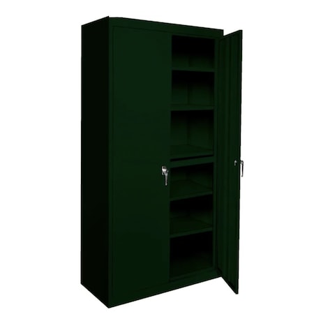 Steel Cabinets Usa Adjustable Storage Cabinet, 72 in H, 48 in W, 24 in D, Hunter Green, 5 Shelves AAH-48RBMAG1-5-H GRN