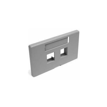 Leviton 2-PORT FACEPLATE FITS HERMAN, MILLER MODULAR FURNITURE, GREY W/ID WINDOW 49910-HG2