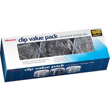 Oic Clips, Paper, Coated, 1040pcs, 9PK 97300