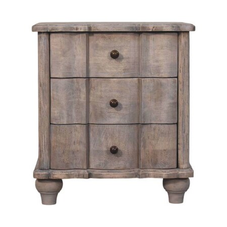Homeroots 25" Brown Solid Wood Two Drawer Nightstand 701714