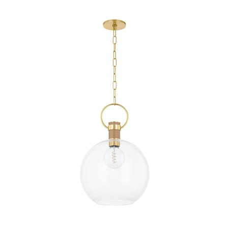 Mitzi Catrine 1 Light Pendant 16 In. Aged Brass H933701L-AGB