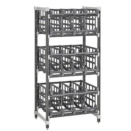 Cambro Can Rack Unit, 34 in L, Speckled Gray EXA243672C96480