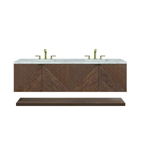 James Martin Vanities Marcello 72'' D Vanity, Chestnut w/ Victorian Sil Top w/FreePower Wireless Charger D200-V72-CSN-FVSL