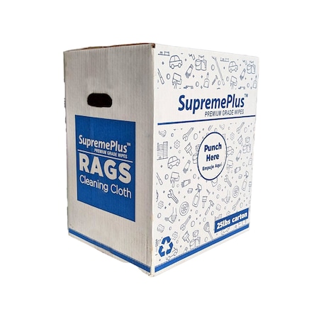 Supremeplus New Blue Huck Towels Cleaning Rags, 25 lbs. Box SP-3906