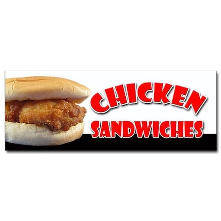 Signmission Chicken Sandwich, 12 Inch, Vinyl D-Chicken Sandwich