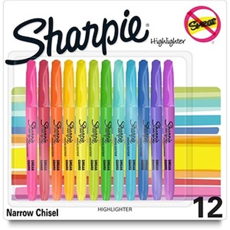 Sharpe Manufacturing Sharpie  Accent Guard Highlighter, Assorted Color, 12PK SAN2157490