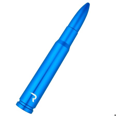 Recon Truck Accessories .50 CAL BULLET SHAPED EXTENDED RANGE ALUMINUM 8IN SHORTY ANTENNA BLUE 264ANT50BL