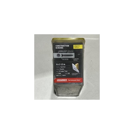 Grabber 8 x 2-1/2" Bugle Head Coarse Thread Drywall Screw VB900