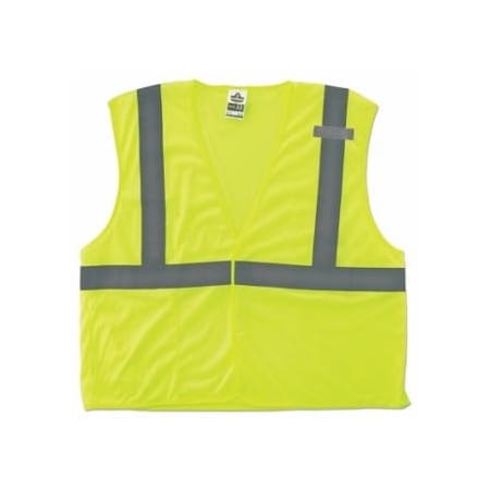 Ergodyne GloWear Safety Vest, 8210HL, Mesh, Class 2, Type R, 2 in Reflective Tape, 2 Pockets, Hook and 150-21027