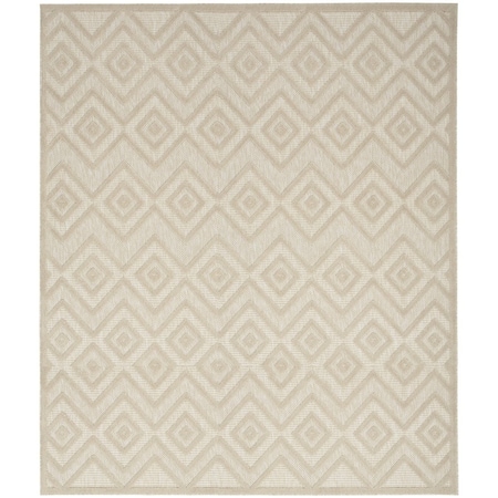 Homeroots 9' X 12' Cream And Beige Geometric Indoor Outdoor Area Rug 551418