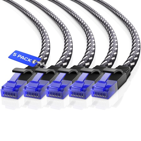 Maximm Cat6 Patch Cable 3ft, 5PK, Black, 5PK C6BRD-5PK-BK-3FT