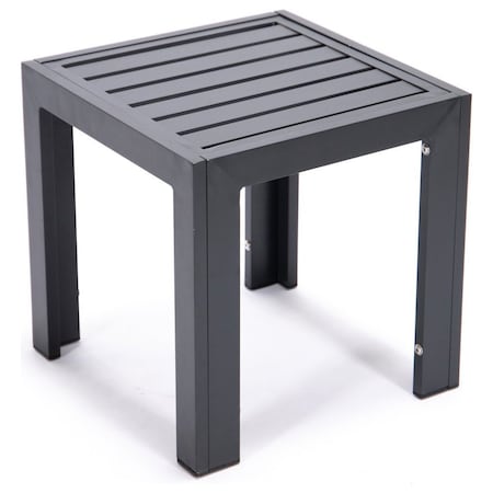 Leisuremod Chelsea Modern Aluminum Patio Side Table, Black CT18BL
