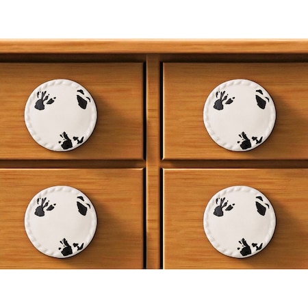Homeroots Set of Six White Ceramic Drawer Pull Knobs, 6PK 635796