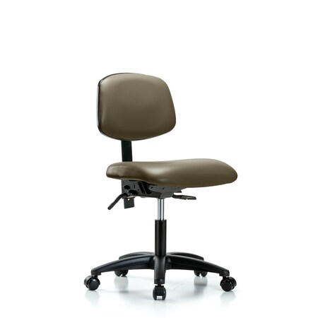 Blue Ridge Ergonomics Vinyl Chair, Desk, Tilt, Casters, Taupe BR-VDHCH-RG-T1-A0-RC-8809