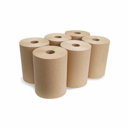 Integrated Bagging Systems 10" Hardwound Roll Towel Kraft 1-Ply 2" Core 800' R106