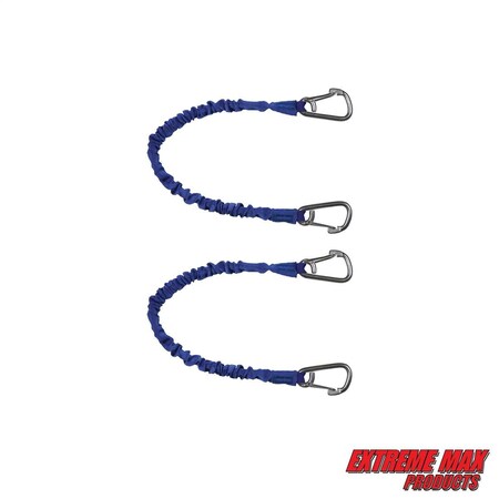 Extreme Max 3006.2903 BoatTector High-Strength Line SnubberStorage Bungee Value-18" w Medium Hooks Blue 3006.2903