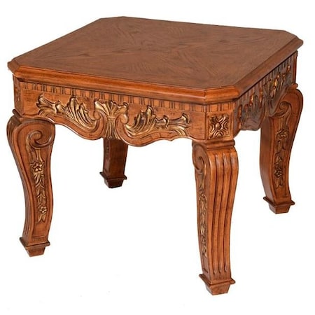 Homeroots 23" Oak Wood Square End Table 716230