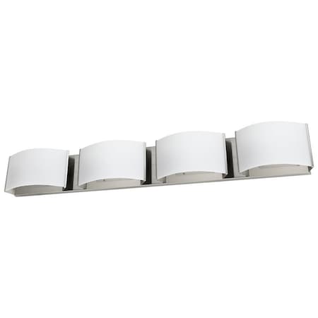 Sunlite LED Decorative Curved Wall Sconce Fixture, 2400 Lumen Brushed Nickel Dimmable 4 Lights 3000K 82064-SU