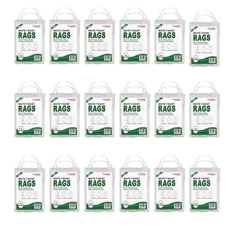 Supremeplus New White Knit T-Shirt Cleaning Rags, 1 lb. Bag, Pack of 24, 24PK SP-6808