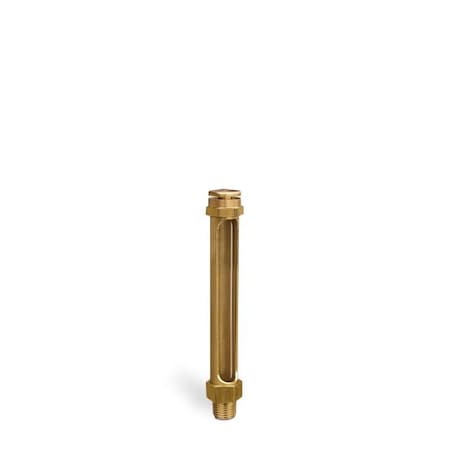 Oil-Rite Vented Straight Brass Gauge - 3 17/32in., 4 15/16in., 1/4in. Male NPT, 1/2in. dia B1144-17