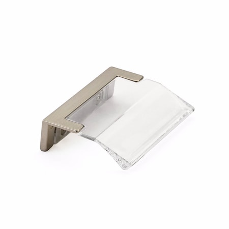 Schaub 1-1/4in Center to Center Positano Arch Clear Cabinet Edge Pull Satin Nickel Finish 323-15-CL
