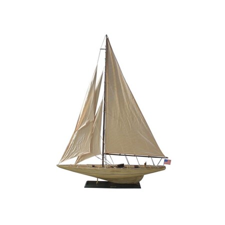 Handcrafted Decor Wooden Rustic Intrepid Model Sailboat Decoration, 60 in. R -Intrepid60