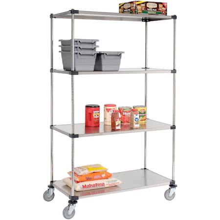 Global Industrial Nexel Stainless Steel Shelf Truck, 1200 lb. Capacity, 48"L x 24"W x 80"H 585115