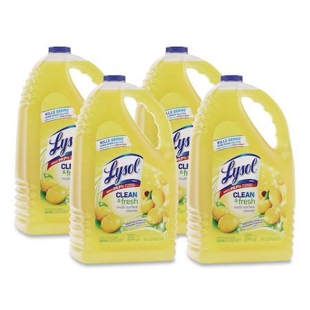 Lysol Cleaner and Disinfectant, Bottle, 144 oz, Sparkling Lemon & Sunflower Essence, 4 PK 77617