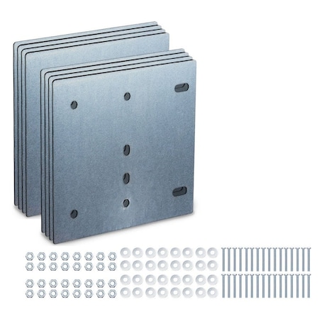 Mytee Products 2 PK 6inx6 1/2in E-Track Backing Plate Installation Kit w/Hardware for Trailer, 2PK ETKH-BPx2