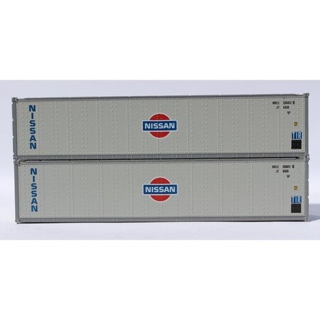 Jacksonville Terminal 40 ft. N Scale Standard Height Smooth-Side Containers Nissan, 2PK JTC405660