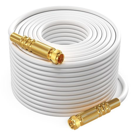 Maximm 250ft RG6 Quad Shielded Coaxial Cable, Non-Oxygen Copper, White RG6-STS-GLD-4S-250WH