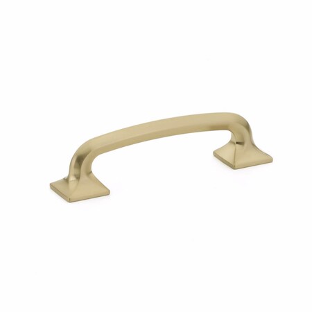 Schaub 4in Center to Center Northport Cabinet Pull Signature Satin Brass Finish 206-SSB