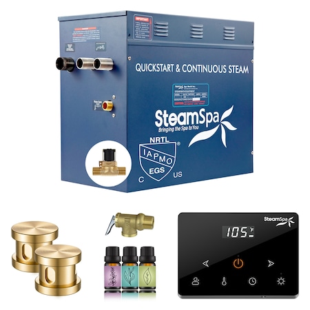 Steamspa Oasis 12KW Steam Generator with Continuous Steam Wireless Control and Auto-Drain in Gold OAW1200GD-A