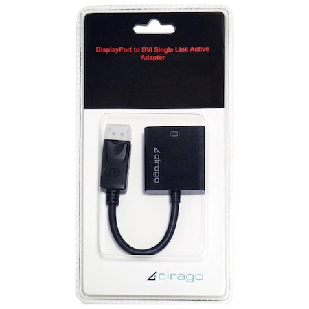 Cirago International CIRAGO Adapter, Mini DisplayPort, DP to DVI SL, Black DPA1021