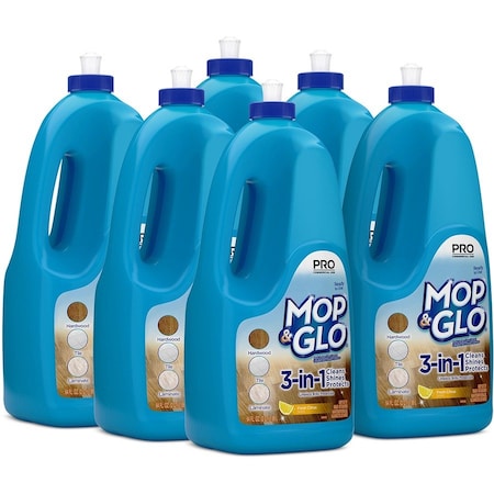 Mop & Glo Triple Action Floor Shine Cleaner, Fresh Citrus Scent, 64 oz Bottle 36241-74297